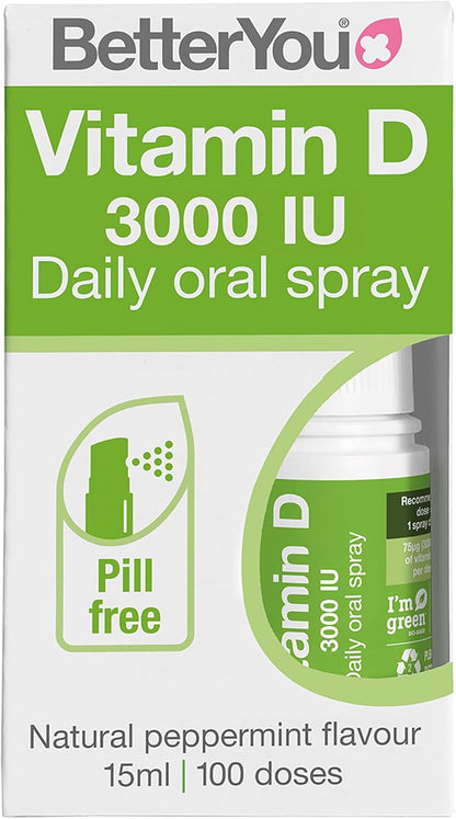 Better You Vitamin D 3000 IU Oral Spray, Fast Acting Vitamin D3