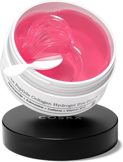 COSRX Pink Peptide Collagen Hydrogel Eye Patches Wrinkle Patches for Puffy Eyes, Dark Circles, Eye