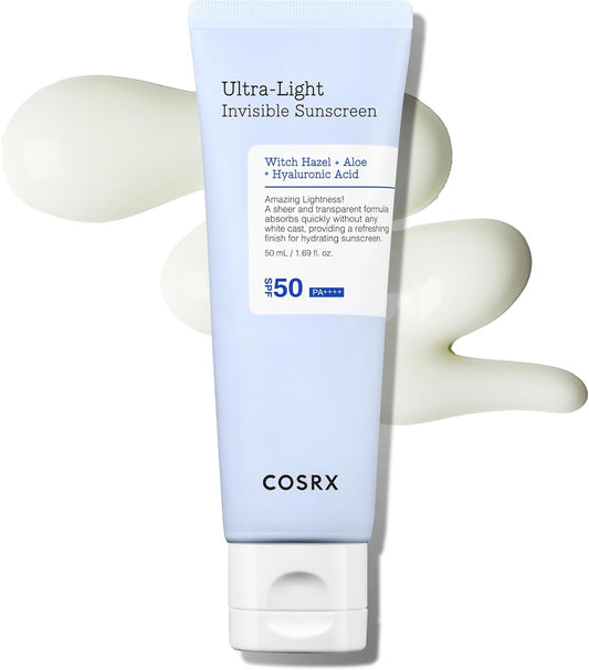 COSRX Ultra-Light Invisible Sunscreen SPF 50 Face Moisturiser, PA++++ Korean Sunscreen, Non Oily Sun Cream
