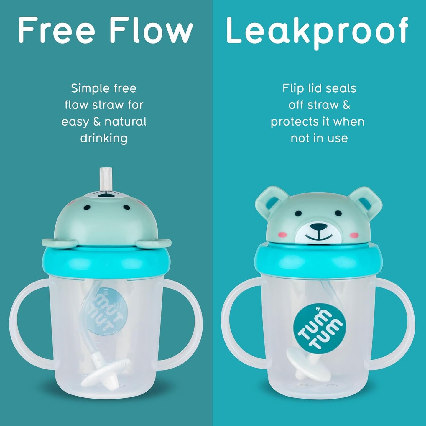 TUM TUM Tippy Up Free Flow Sippy Cup (No Valve).