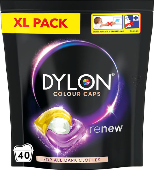 Dylon Black & Dark Caps (40 Wash Loads), Dylon Black Caps for all Clothes
