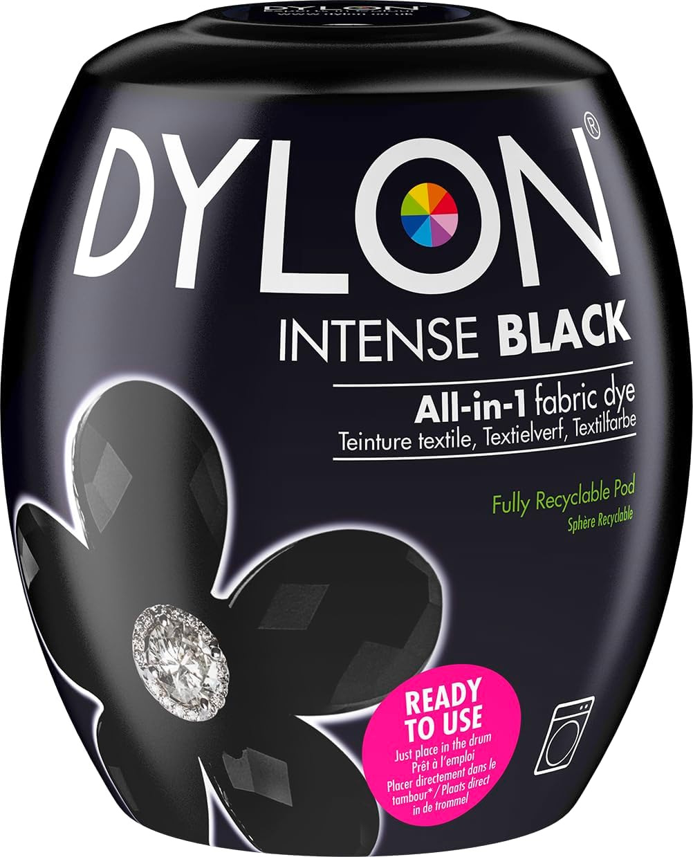 Dylon Washing Machine Fabric Dye Pod Intense Black, 350g