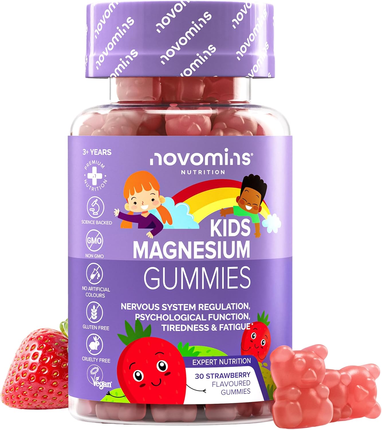 Kids Magnesium Gummies - 546 Mg Magnesium Citrate Providing 60 mg of Magnesium.