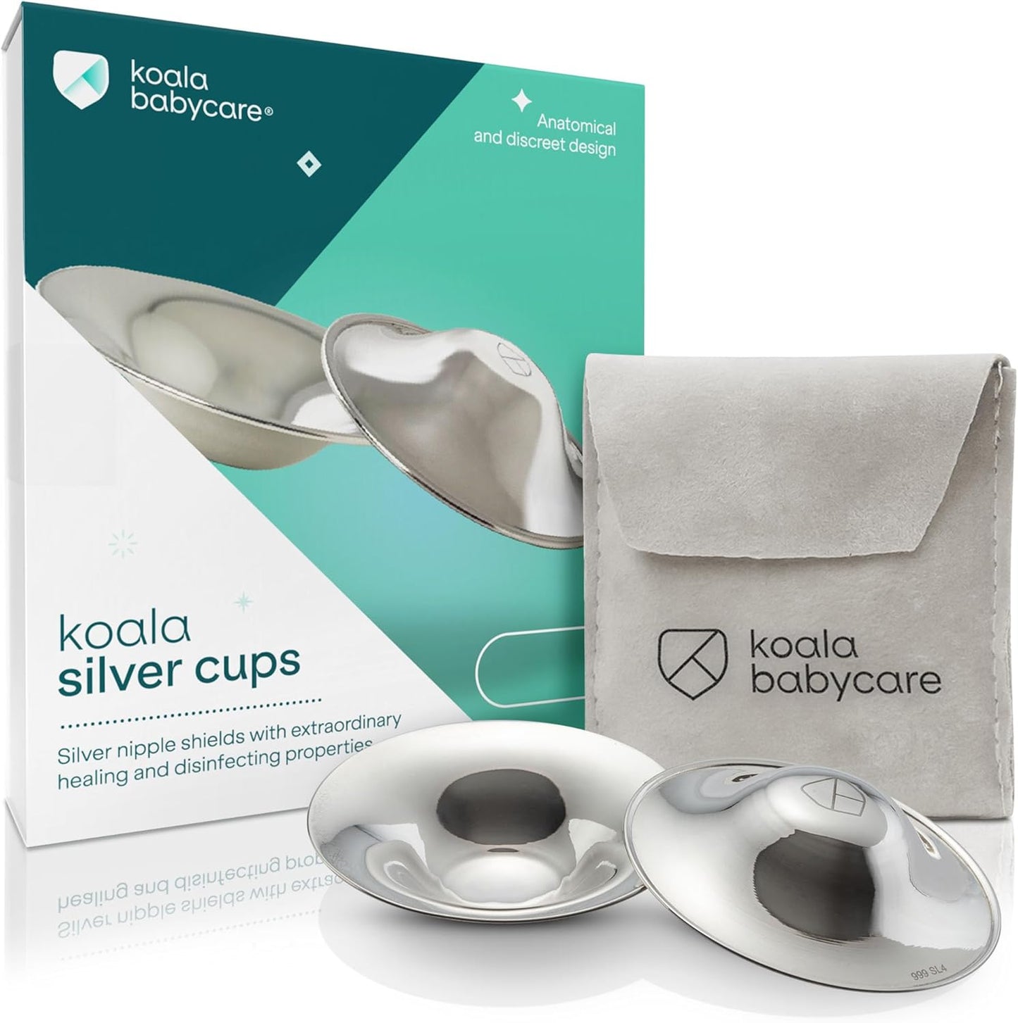 Koala Babycare Silver Nipple Shields - Silver Cups Breastfeeding for Nursing Newborn.