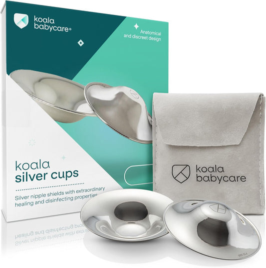 Koala Babycare Silver Nipple Shields - Silver Cups Breastfeeding for Nursing Newborn.