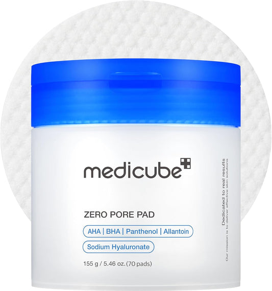 medicube Zero Pore Pads 2.0, Dual-Textured Facial Toner Pads for Exfoliation and Pore Care.