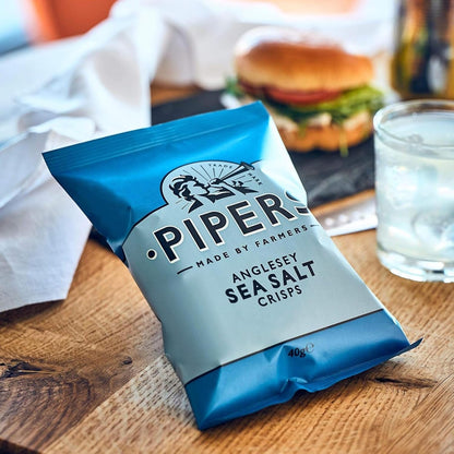 Pipers Anglesey Sea Salt Crisps 40g x 24 Packs. Gluten Free