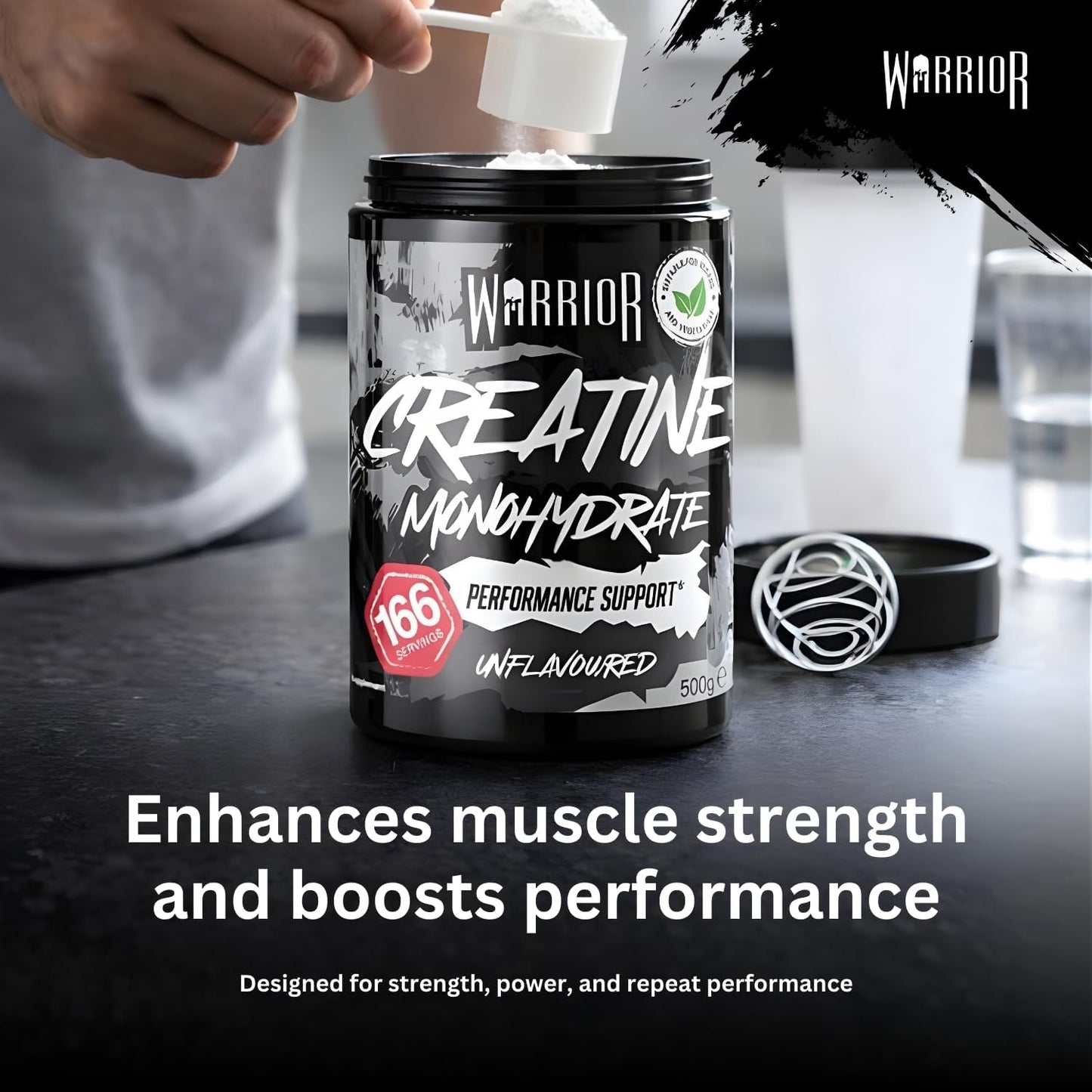Warrior Creatine Monohydrate Powder 500g (166 Servings)